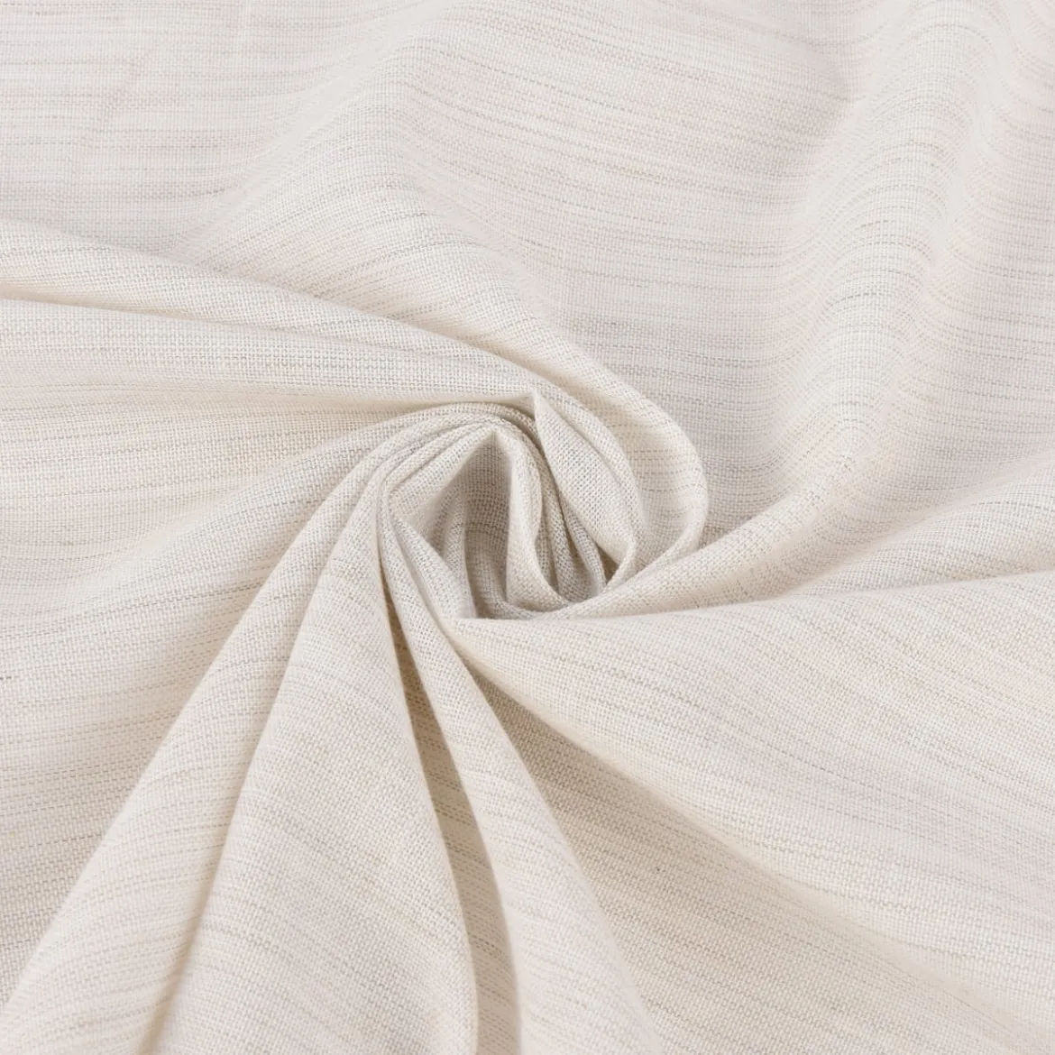 Gardinenstoff Dekostoff Leinenoptik halbtransparent beige natur meliert 1,40m Breite