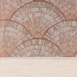 Gardinenstoff Dekostoff Leinenoptik Streifen Fächer terracotta weiß 1,50m Breite