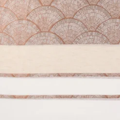 Gardinenstoff Dekostoff Leinenoptik Streifen Fächer terracotta weiß 1,50m Breite