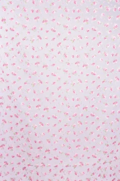 Gardinenstoff Dekostoff Organza Pfingstrosen klein weiß rosa grün 2,8m Höhe