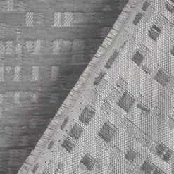 Gardinenstoff Dekostoff PICCO Würfel Viereck grau silber 1,52m Breite