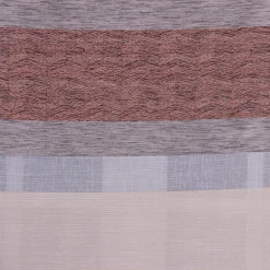 Gardinenstoff Dekostoff Querstreifen Leinenoptik meliert grau beige rotbraun 1,50m Breite