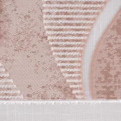 Gardinenstoff Dekostoff Scherli halbtransparent Querstreifen Wellen weiß altrosa silber 1,5m Breite