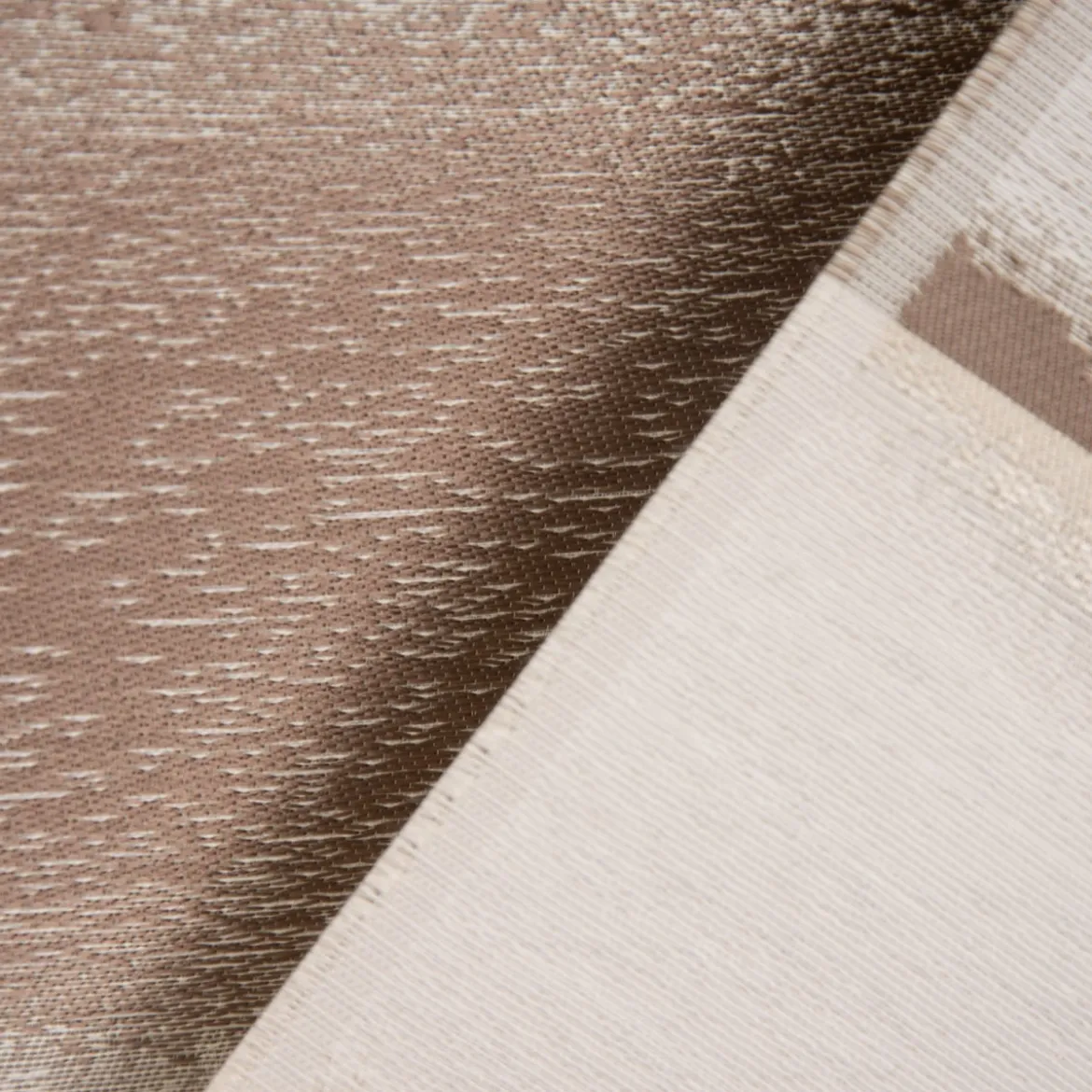 Gardinenstoff Dekostoff Streifen glanz creme beige nougat 1,4m Breite