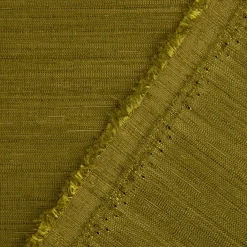 Gardinenstoff Dekostoff Tangiers Querstreifen olivgrün schimmernd 1,47m Breite