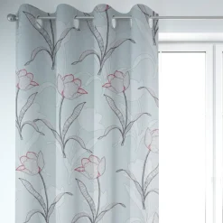 Gardinenstoff Dekostoff Tulpen mint 1,40m Breite