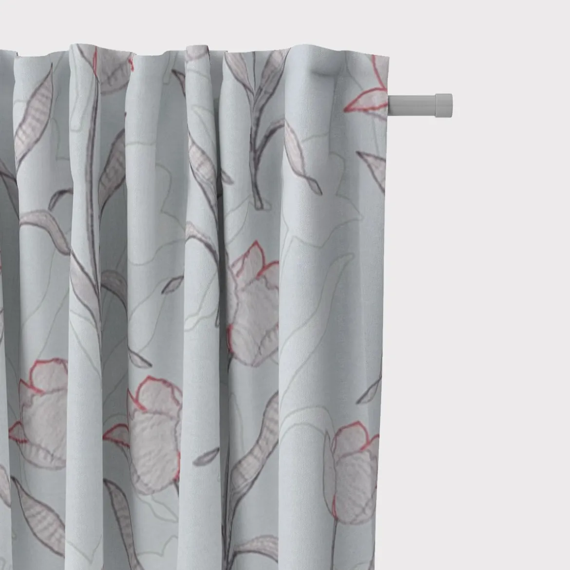 Gardinenstoff Dekostoff Tulpen mint 1,40m Breite