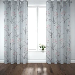 Gardinenstoff Dekostoff Tulpen mint 1,40m Breite