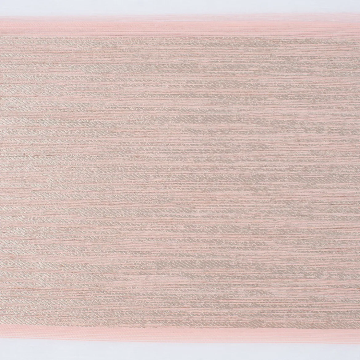 Gardinenstoff Dekostoff Voile Streifen grob Glanz creme beige rosé gold 1,4m Breite