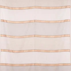 Gardinenstoff Dekostoff Voile halbtransparent Streifen beige braun grau 1,50m Breite