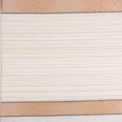Gardinenstoff Dekostoff Voile halbtransparent Streifen beige braun grau 1,50m Breite