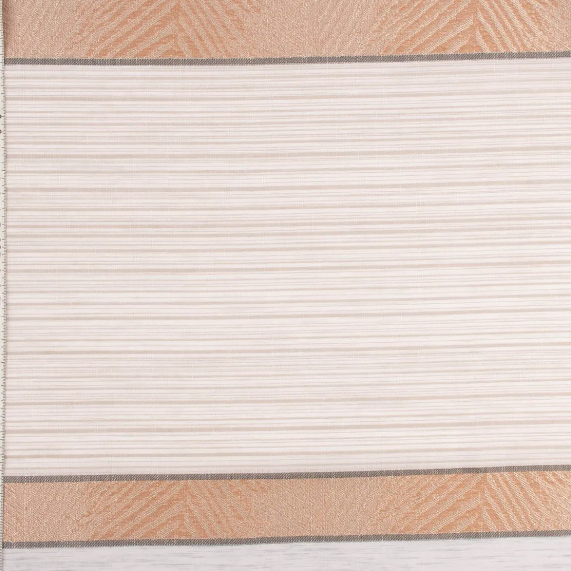 Gardinenstoff Dekostoff Voile halbtransparent Streifen beige braun grau 1,50m Breite