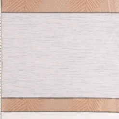 Gardinenstoff Dekostoff Voile halbtransparent Streifen beige braun grau 1,50m Breite