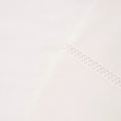 Gardinenstoff Gardinenstores Batistoptik mit doppeltem Abschluss und Häkelborte ecru 280cm