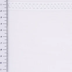 Gardinenstoff Gardinenstores Batistoptik mit doppeltem Abschluss und Häkelborte weiß 280cm