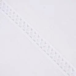 Gardinenstoff Gardinenstores Batistoptik mit doppeltem Abschluss und Häkelborte weiß 280cm