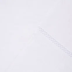 Gardinenstoff Gardinenstores Batistoptik mit doppeltem Abschluss und Häkelborte weiß 280cm