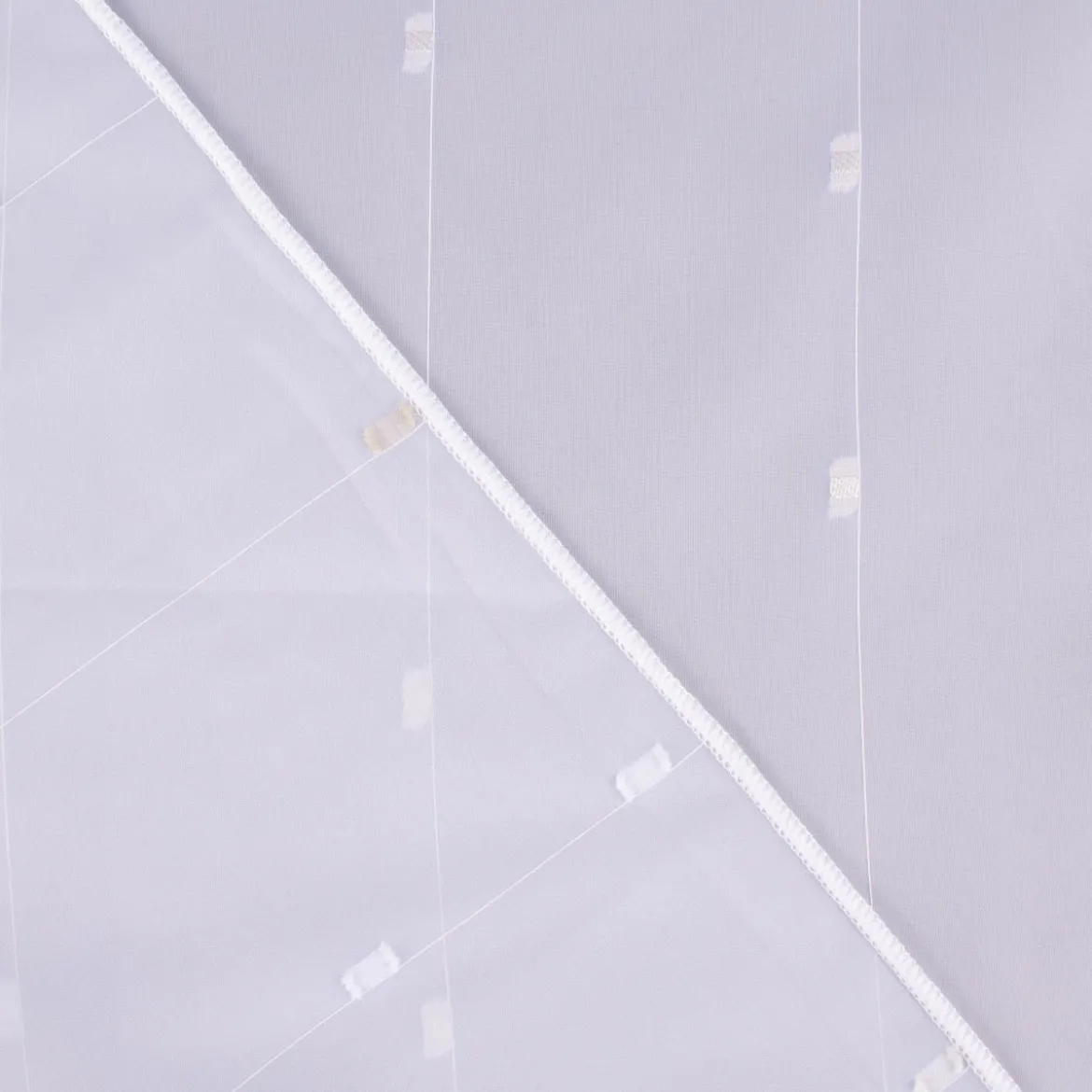 Gardinenstoff Gardinenstores transparent Scherli Kästchen mit Bleiband weiß beige 280cm Höhe