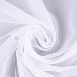 Gardinenstoff Gardinenstores Stickerei Voile Blätter Bordüre weiß 175cm