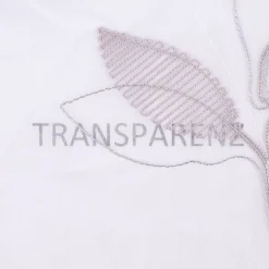 Gardinenstoff Gardinenstores Stickerei Voile Blätter Blüten raumhoch weiß grau 280cm
