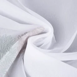 Gardinenstoff Gardinenstores Stickerei Voile Blätter Bäumchen raumhoch weiß mint beige 280cm
