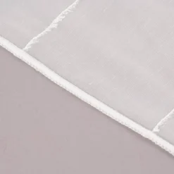 Gardinenstoff Gardinenstores Effekt-Voile Längsstreifen mit feinen Fransen ecru 290cm
