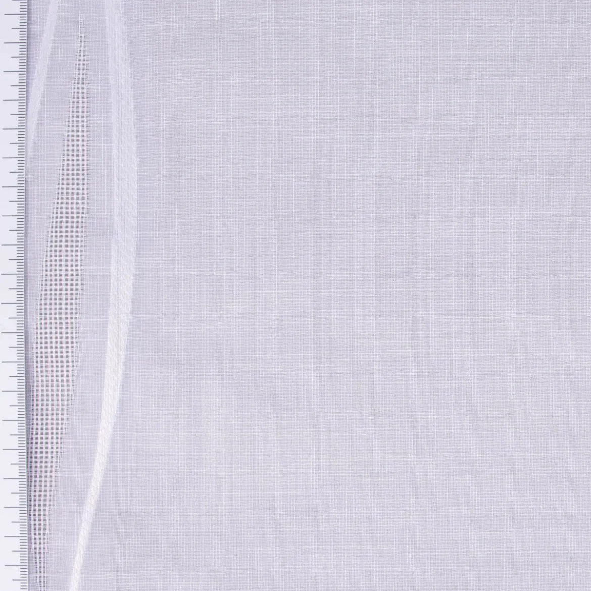 Gardinenstoff Gardinenstores zarte Leinenstruktur Wellenmuster mit Bleiband weiß Meterware 290cm hoch