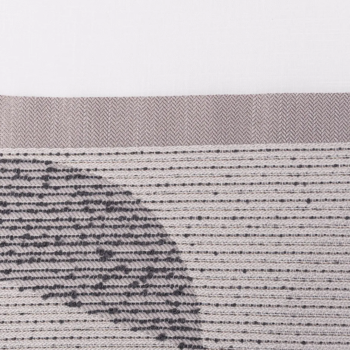 Gardinenstoff halbtransparent Streifen Boucle weiß grau 150cm Breite