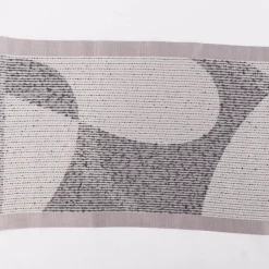 Gardinenstoff halbtransparent Streifen Boucle weiß grau 150cm Breite