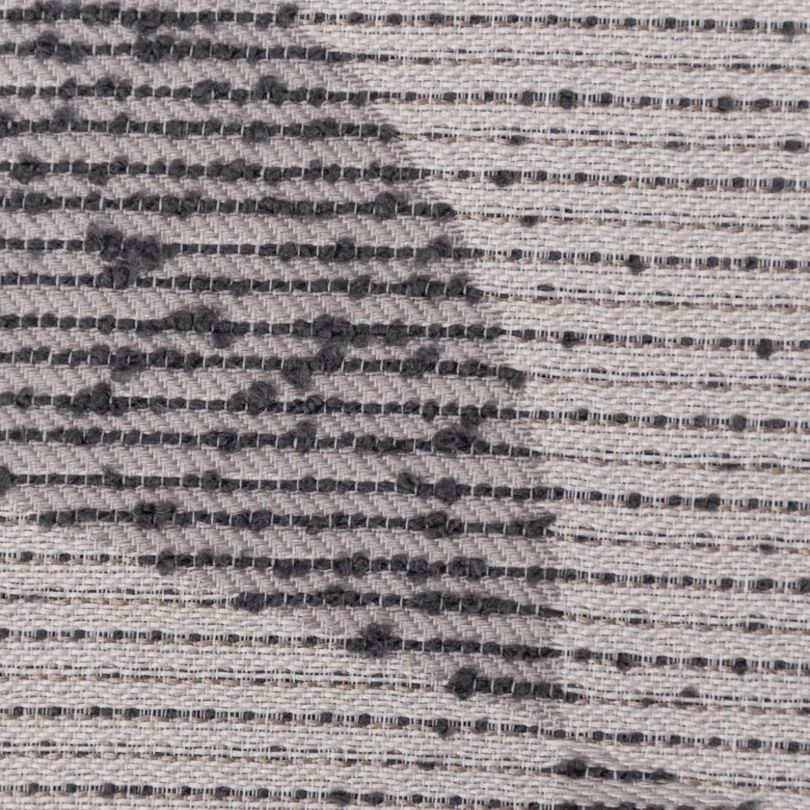 Gardinenstoff halbtransparent Streifen Boucle weiß grau 150cm Breite
