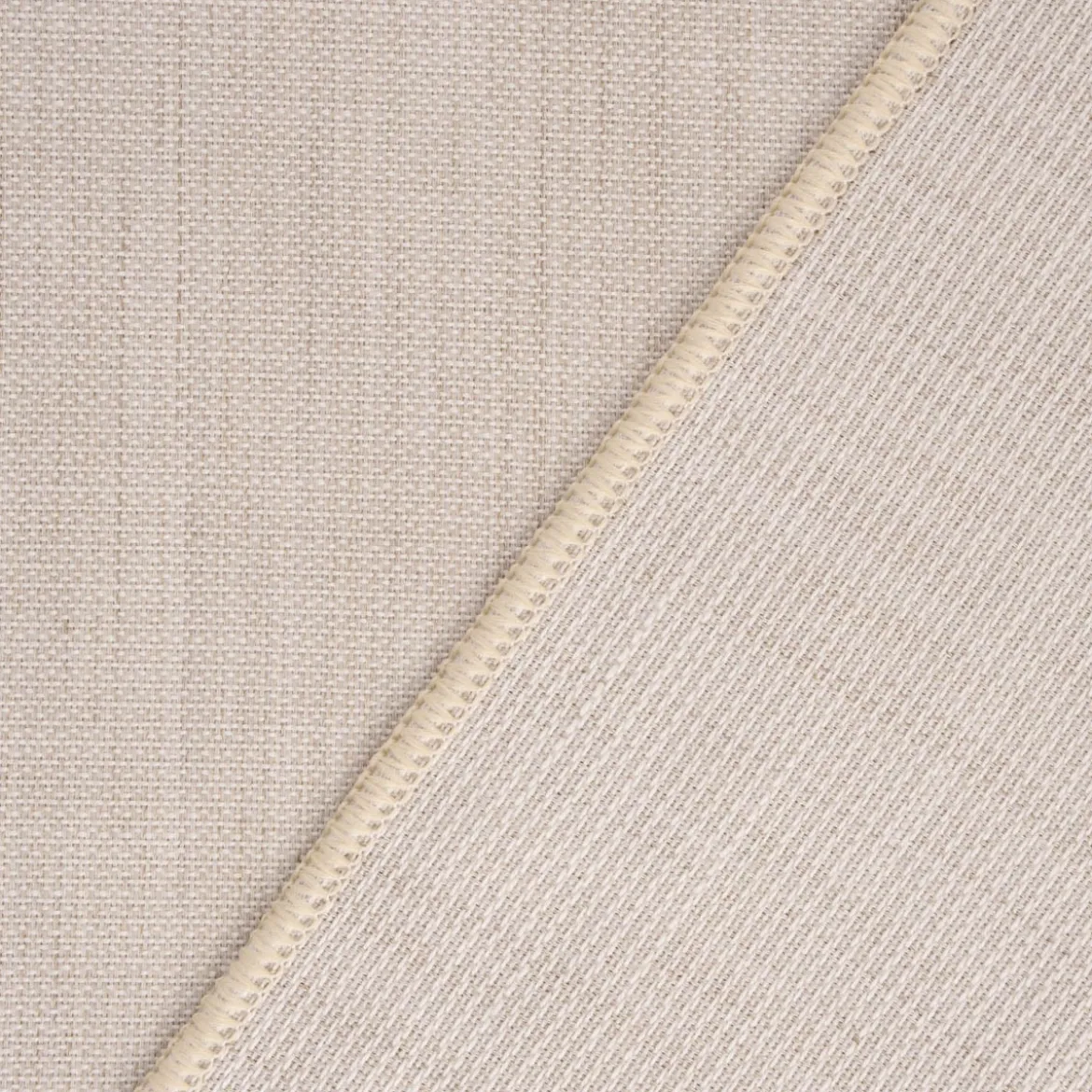 Gardinenstoff Leinenoptik Zabo mit Bleiband uni beige 300cm Breite