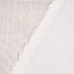 Gardinenstoff Leinenstruktur Soft halbtransparent wollweiß 145cm Breite