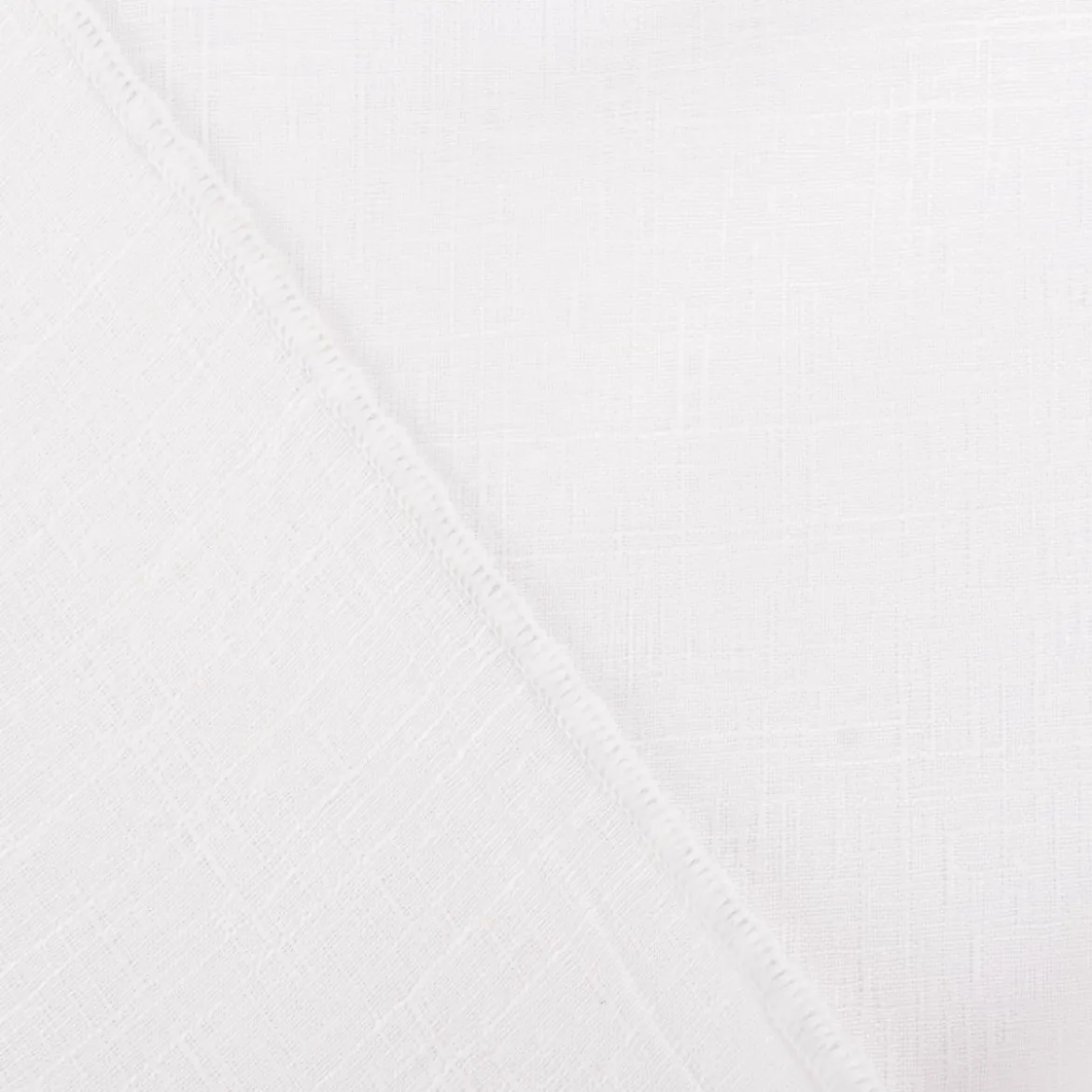 Gardinenstoff Leinenstruktur Leon Eco nachhaltig halbtransparent uni wollweiß 295cm Breite