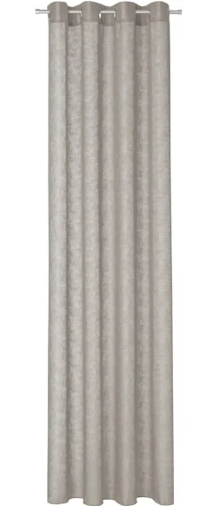 Gardinenstoff Leinenstruktur SCANDIA halbtransparent uni taupe 145cm Breite