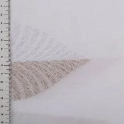 Gardinenstoff Leinenstruktur mit Scherli Blätter weiß taupe 300cm Breite