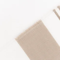 Gardinenstoff Marula transparent Streifen weiß beige braun 148cm Breite