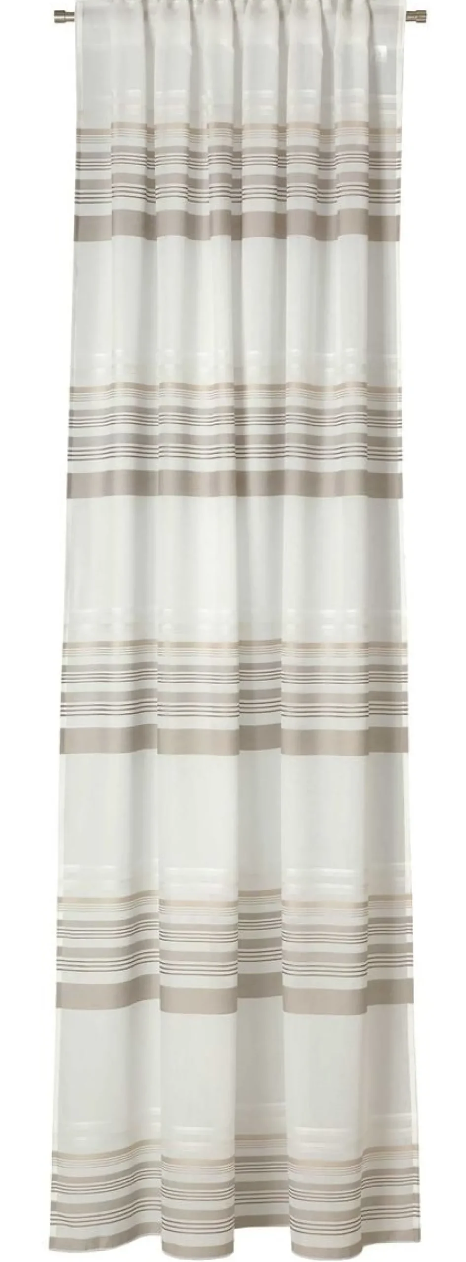 Gardinenstoff Marula transparent Streifen weiß beige braun 148cm Breite