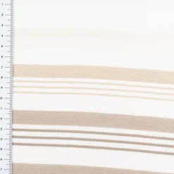 Gardinenstoff Marula transparent Streifen weiß beige braun 148cm Breite