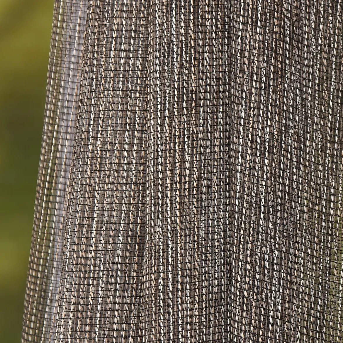Gardinenstoff Meterware JUWEL Stores mit Metallic-Effekt silberfarbig goldbraun halbtransparent 3,06m Stoffbreite