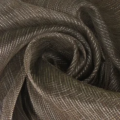 Gardinenstoff Meterware JUWEL Stores mit Metallic-Effekt silberfarbig goldbraun halbtransparent 3,06m Stoffbreite