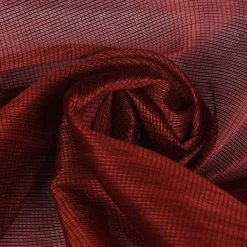 Gardinenstoff Meterware LIGNEO Stores mit Metalliclook rot schwarz Fadenstruktur längs halbtransparent 3,06m Breite
