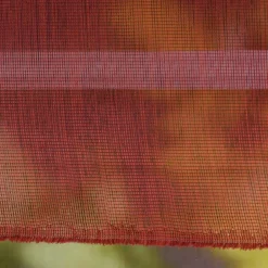 Gardinenstoff Meterware LIGNEO Stores mit Metalliclook rot schwarz Fadenstruktur längs halbtransparent 3,06m Breite