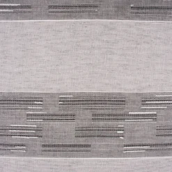 Gardinenstoff natürliche Strukturoptik Streifen halbtransparent grau 150cm Breite