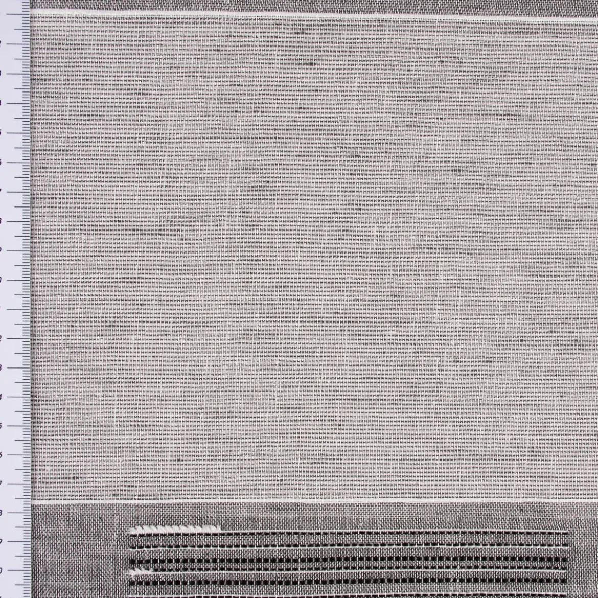 Gardinenstoff natürliche Strukturoptik Streifen halbtransparent grau 150cm Breite