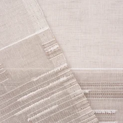 Gardinenstoff natürliche Strukturoptik Streifen halbtransparent beige natur 150cm Breite