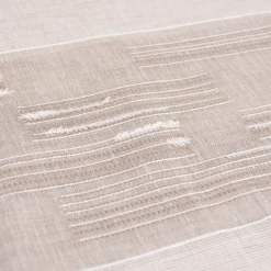 Gardinenstoff natürliche Strukturoptik Streifen halbtransparent beige natur 150cm Breite