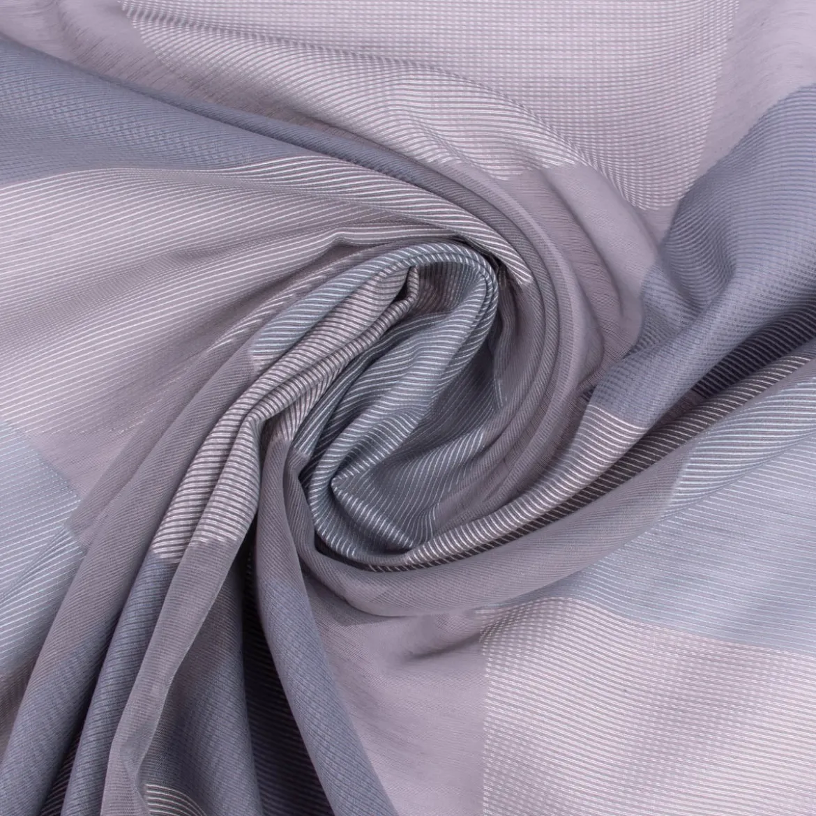 Gardinenstoff Organza Topas Geometrie grau rauchblau 152cm Breite