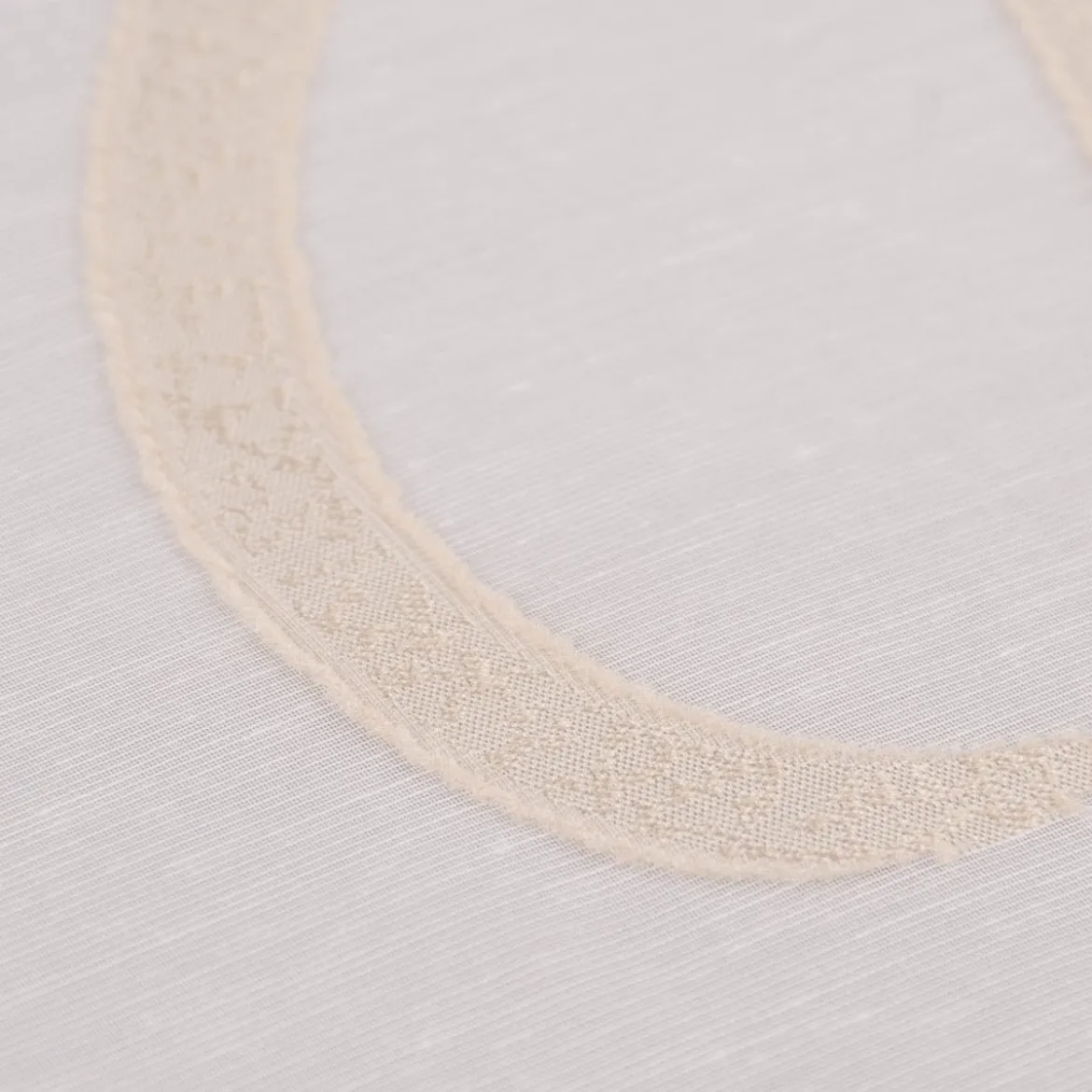 Gardinenstoff Paneele Meterware Scherli LOOP Ringel creme beige 60cm Breite