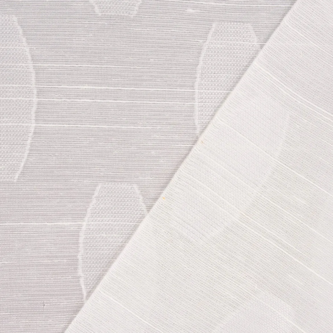 Gardinenstoff Paneele Meterware Scherli Liv Ovale wollweiß 60cm Breite