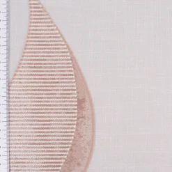 Gardinenstoff Paneele Meterware Scherli Grafik Silbereffekte wollweiß rosenholz 60cm Breite